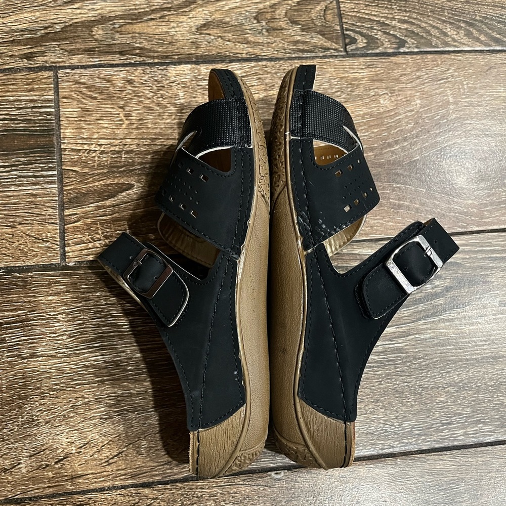 Nwot Flexus By Spring Step Black Open Toe Comfort… - image 4